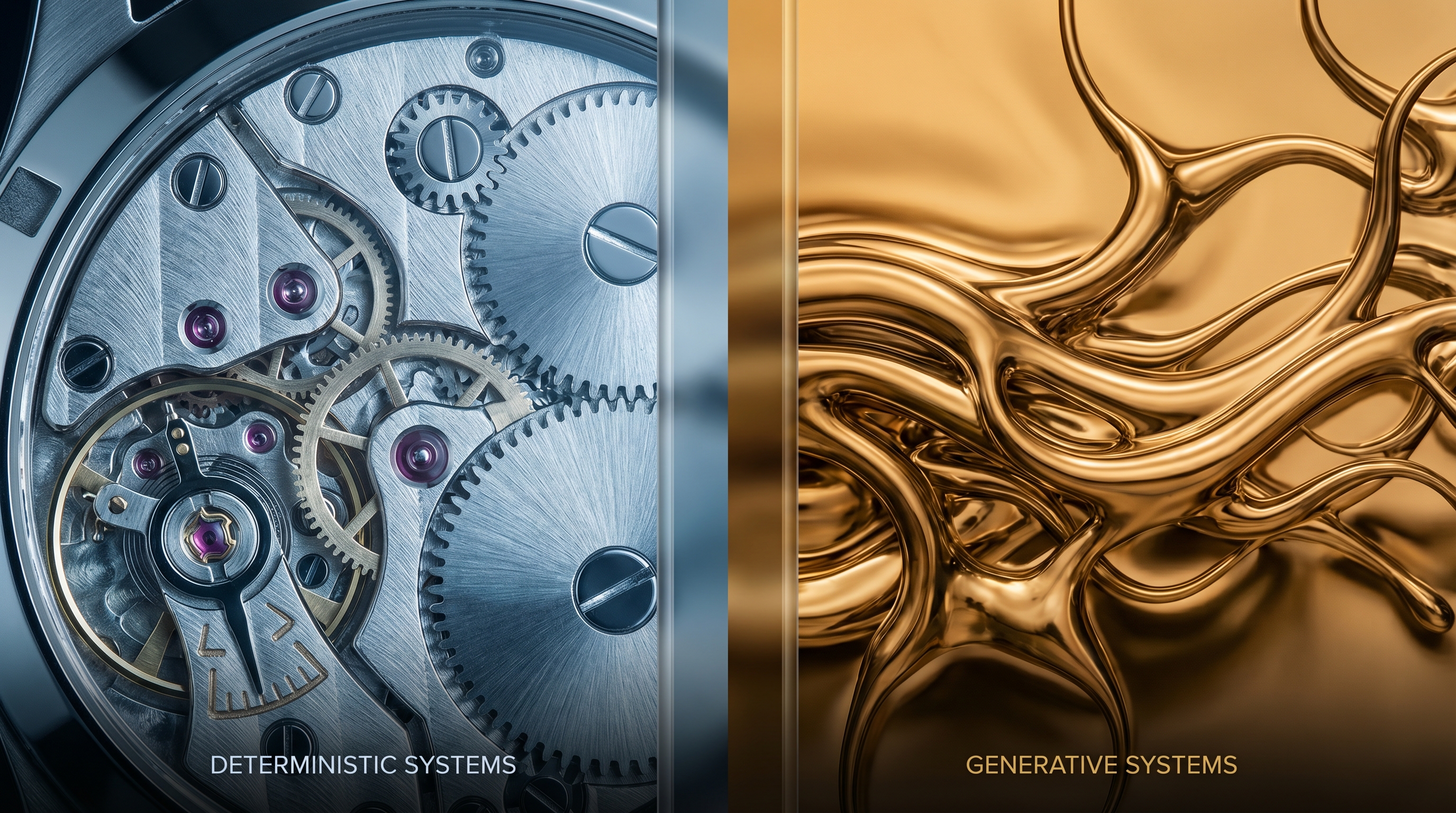 Deterministic vs generative AI architecture diagram